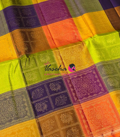 Pure Soft Silk Saree - Partly Pallu -  Half & Half Saree - VVPSS088