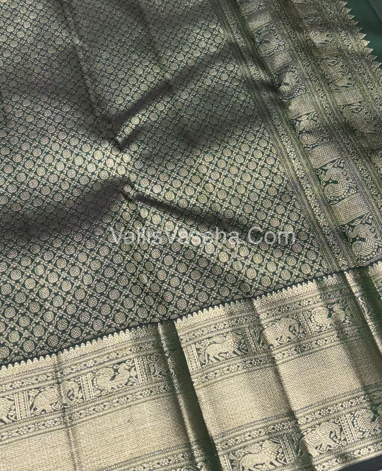 Pure Vintage Korvai Kanchipuram Bridal Silk Saree - Yellow & Green Combo - VVPS033