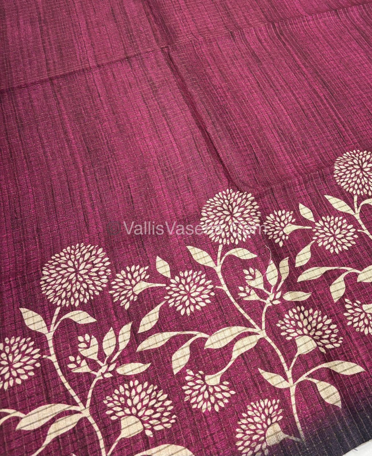Art Tussar / Art Silk - Pink & Dark Purple - VVATS002