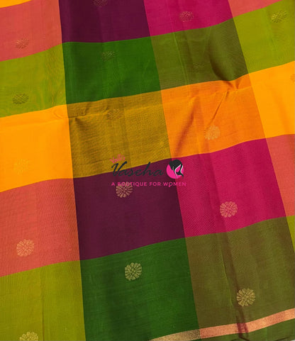 Pure Soft Silk Saree - Partly Pallu -  Half & Half Saree - Violetish Blue - VVPSS088
