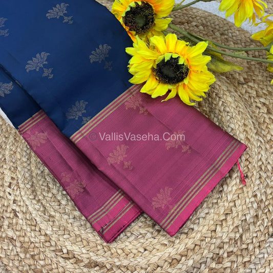 Half Mix - Pure Soft Silk Saree - Long Retta Petta Border with Butta - VVPSS076