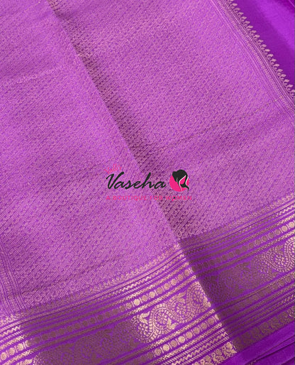 Semi Mysore Crepe Silk  - Lilac Pink Shade - VVSMC005