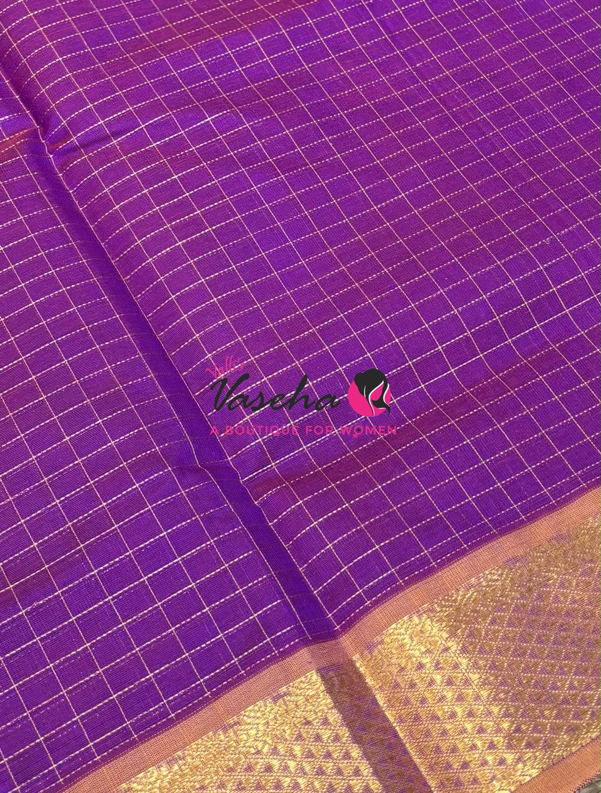 Pure Silk Cotton Saree - Zari Checks - VVCSC001