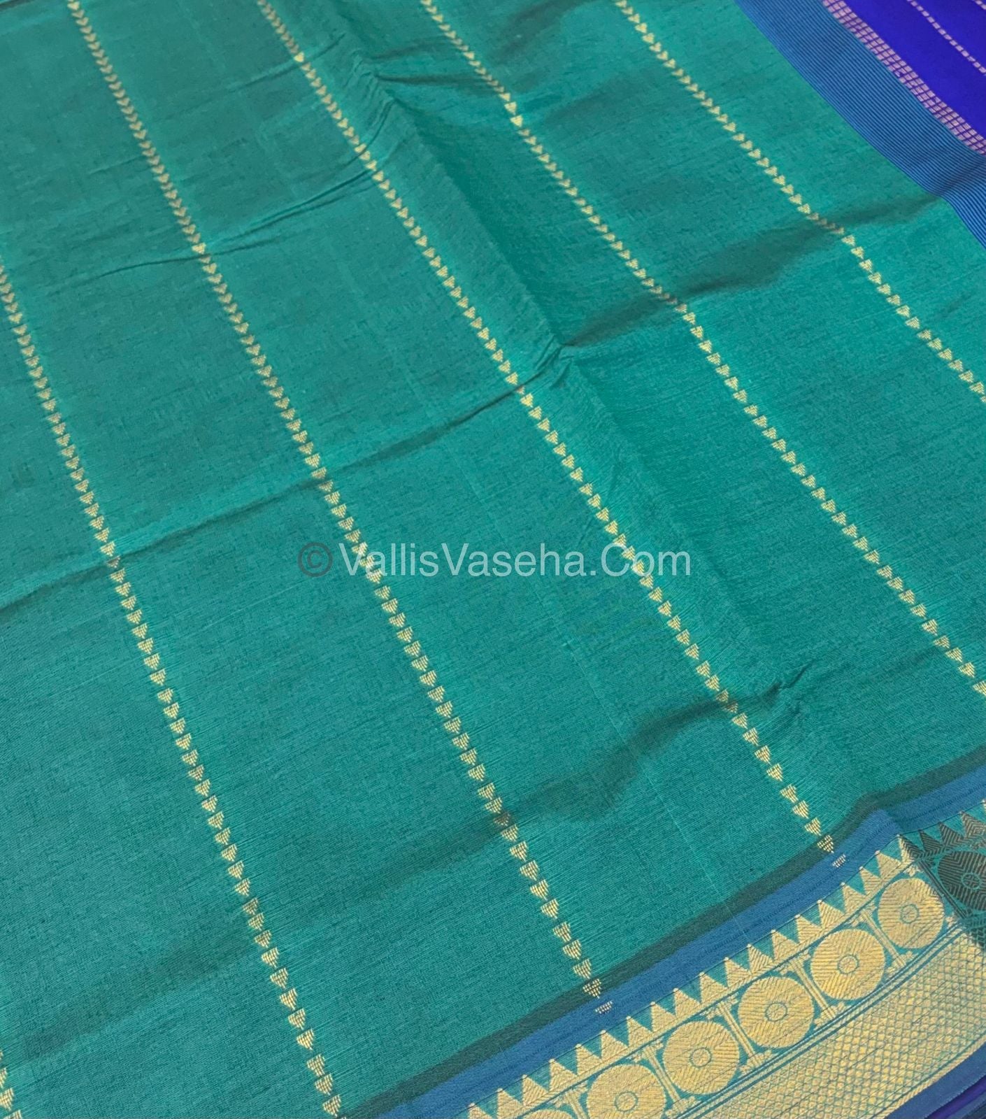 20% Offer |Semi Silk Cotton Saree |Ramar Blue  With Blue Shade |VVSSC002