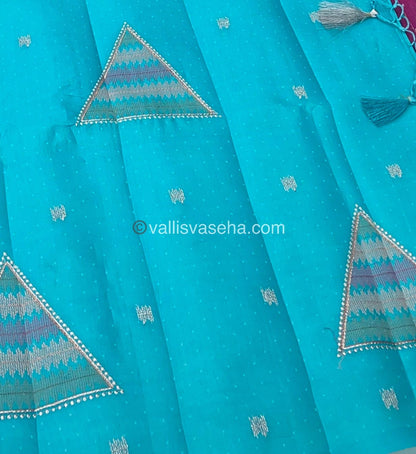 Pre Booking [4-6 weeks]| Butter Silk - Blue & Pink Combo - VVBS001