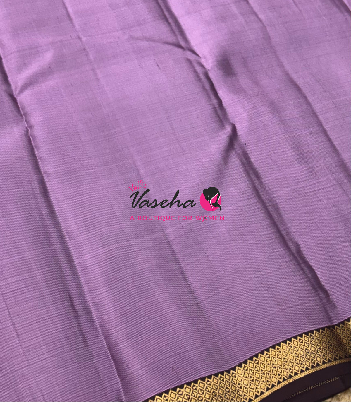 Pure Soft Silk Saree  -  Lavender With Wine Brown Combo - VVPSS146
