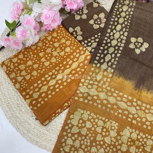 Unstitched Salwar Material- Baswada Batick Printed Silk - VVUSM005