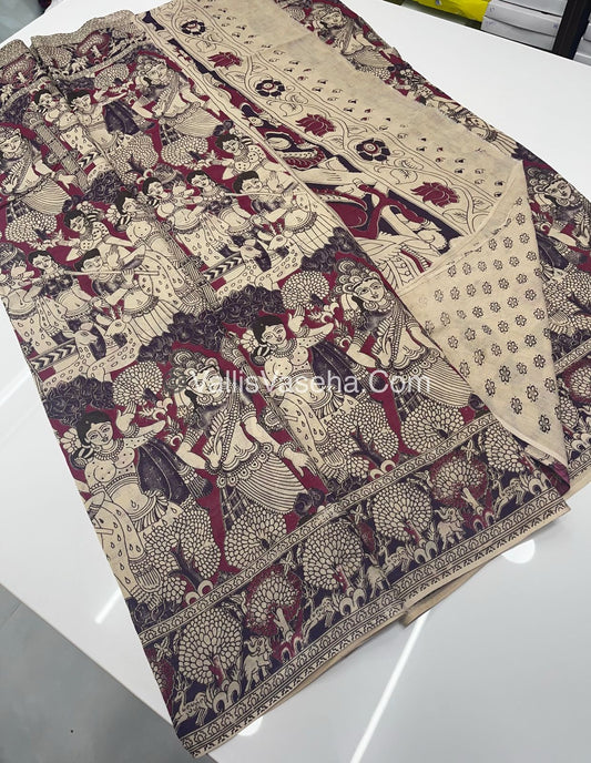 Pure Kalamkari Cotton Saree - VVPKC001