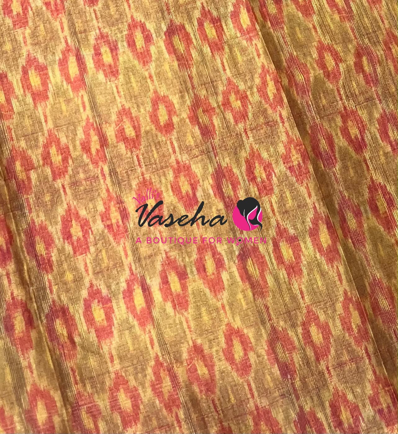 Semi Matka Tussar Silk Saree | Double Blouse | Yellow Shade |VVSTS052