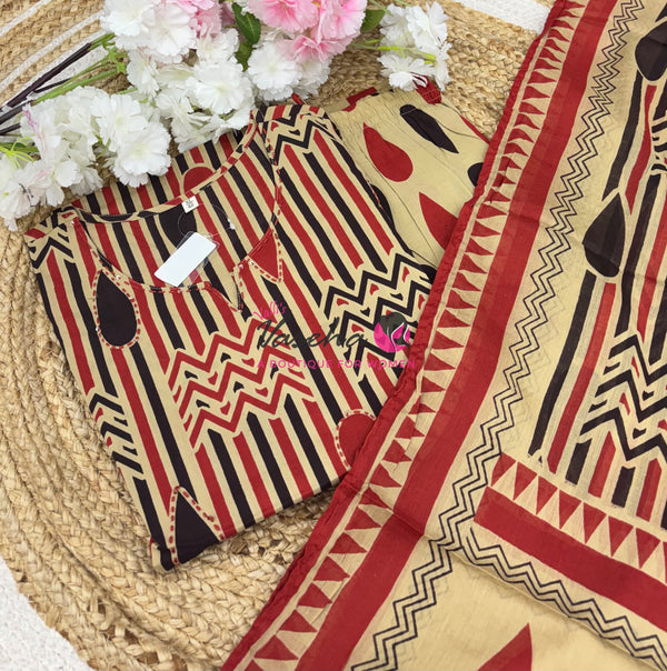 Ready Made | Straight Cut |Salwar, Kameez & Duppatta(3pc)|Cotton |VVRMS020
