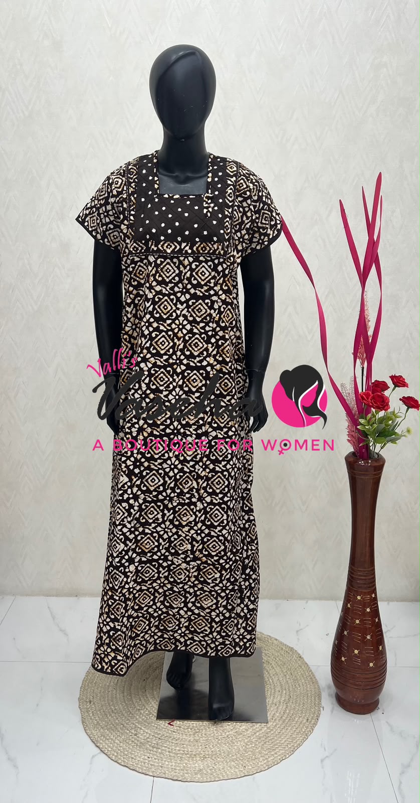 Free Size - Nighties - Batick Print - VVJN001