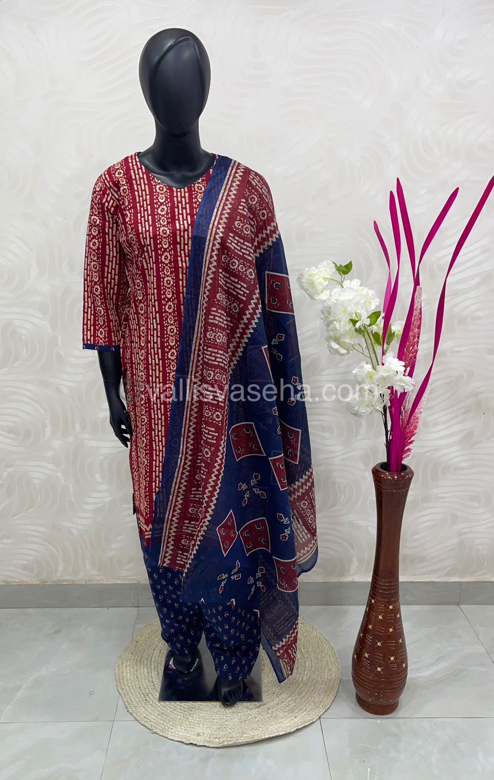 Ready Made - Semi Patiyala 3(pc) Set - Printed Cotton - VVRSP001