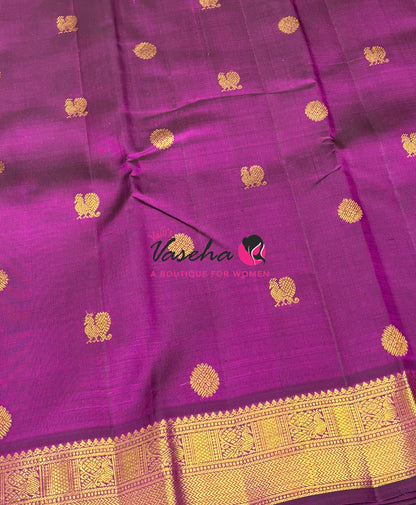 Pure Kanchipuram Silk Saree - Purple Shade - VVPS025