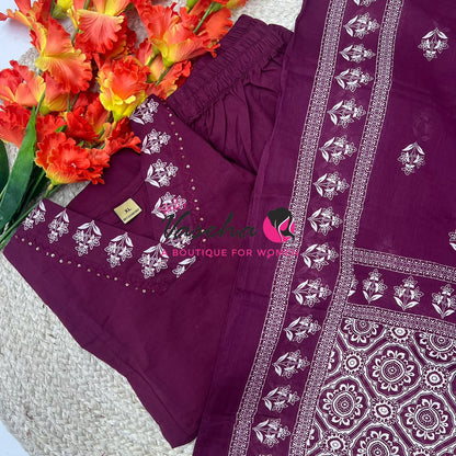 Ready Made | Anarkali |Salwar, Kameez & Duppatta(3pc)|Cotton |VVAS007