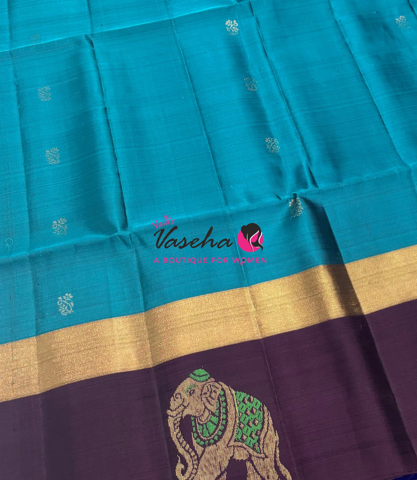Half Mixed Soft Silk Saree - Blue With Dark Purple - VVPSS028