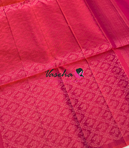 Pure Soft Silk Saree  - Border Less  -Peachish Pink Shade - VVPSS100