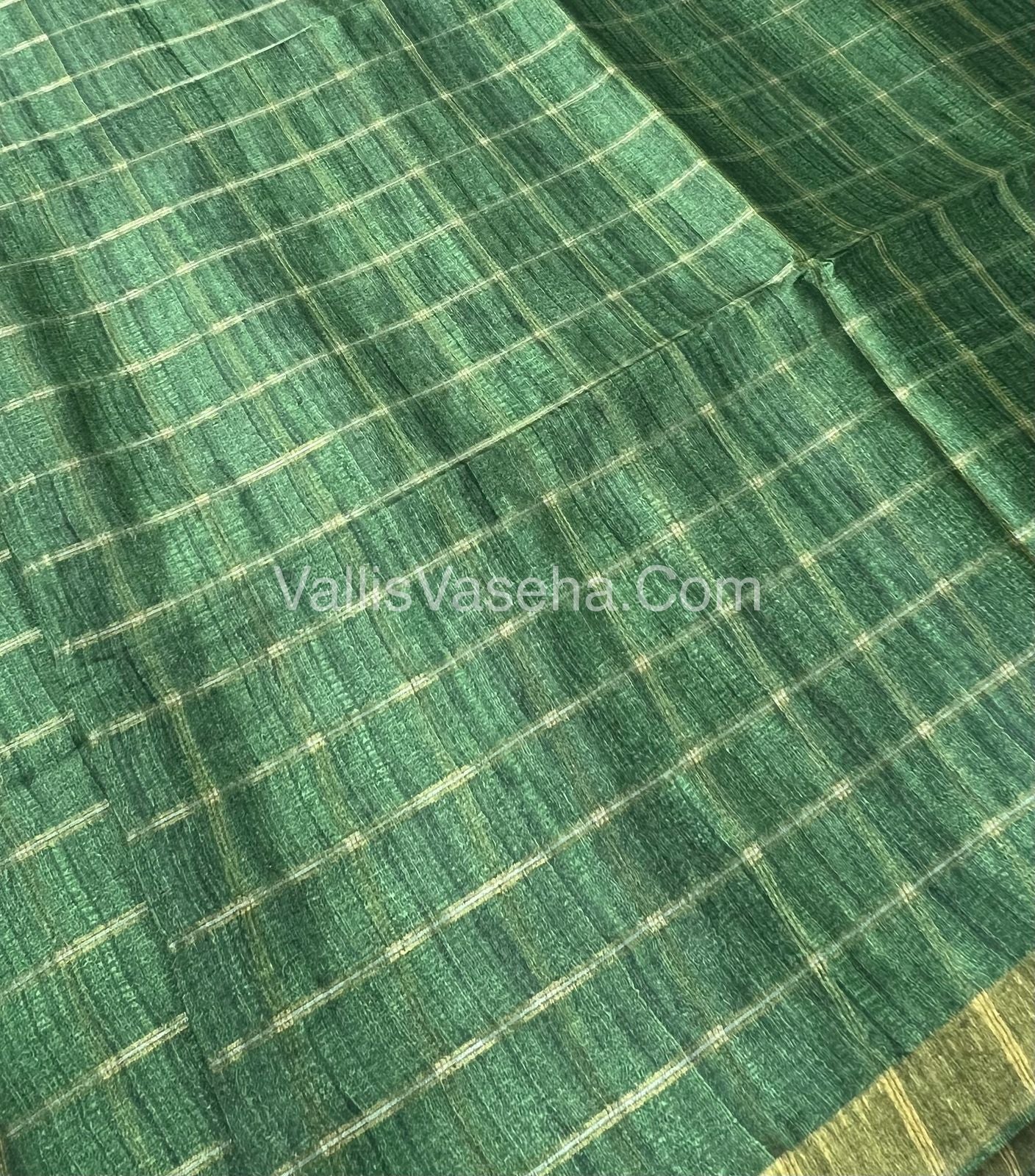 Semi Gicha Tussar Silk Saree - checks pattern - VVSGT001