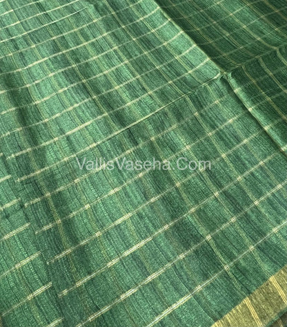 Semi Gicha Tussar Silk Saree - checks pattern - VVSGT001