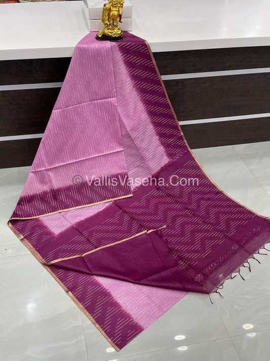 Bhagalpuri Silk | Pink with Purple Shade | VVBS010