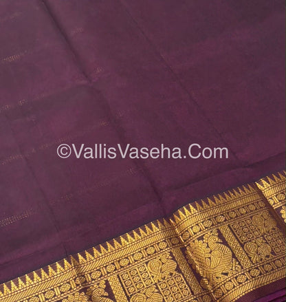 Pure Silk Cotton Saree - Mayil & Chakkaram Design -  Pink With Brown Combo -VVMC003