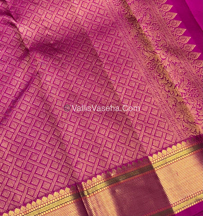 Pure Vintage Korvai Kanchipuram Silk Saree - Purple & Pink Combo - VVPS021