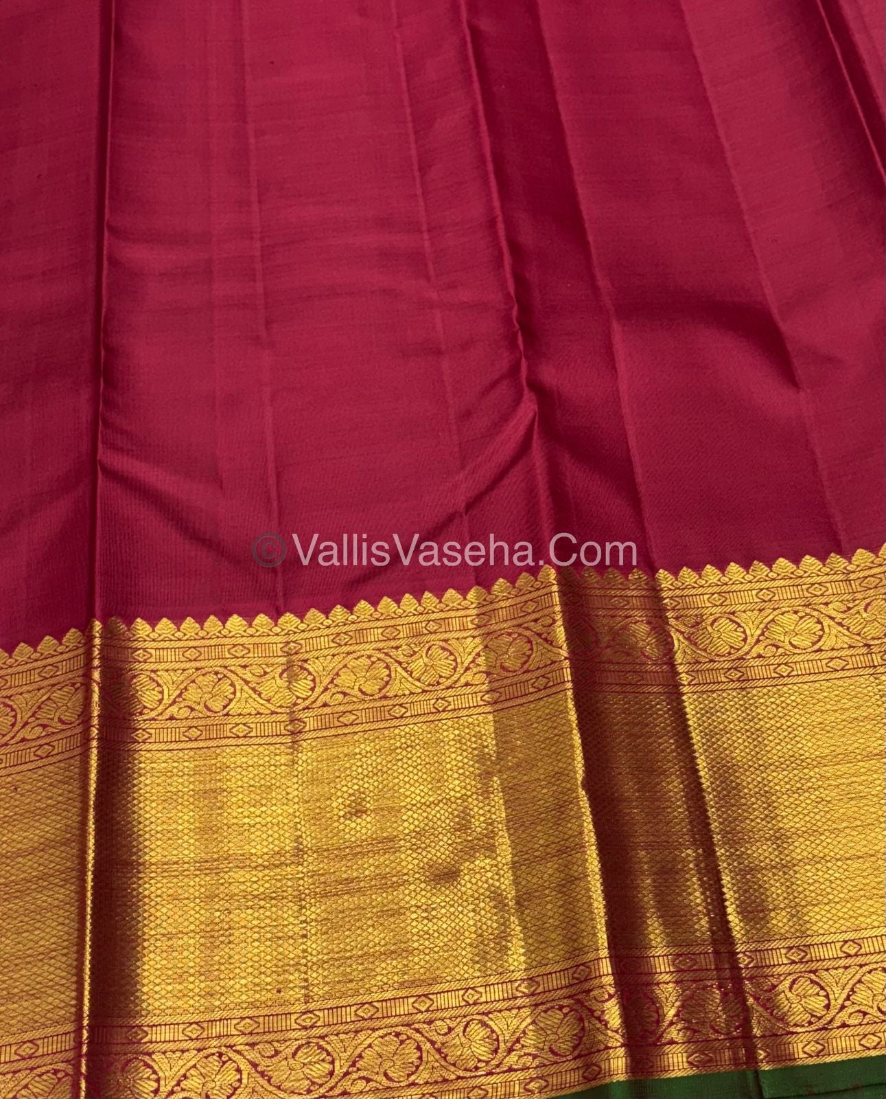 Pure Vintage Korvai Kanchipuram Silk Saree - Cream & Maroon Combo - VVPS038