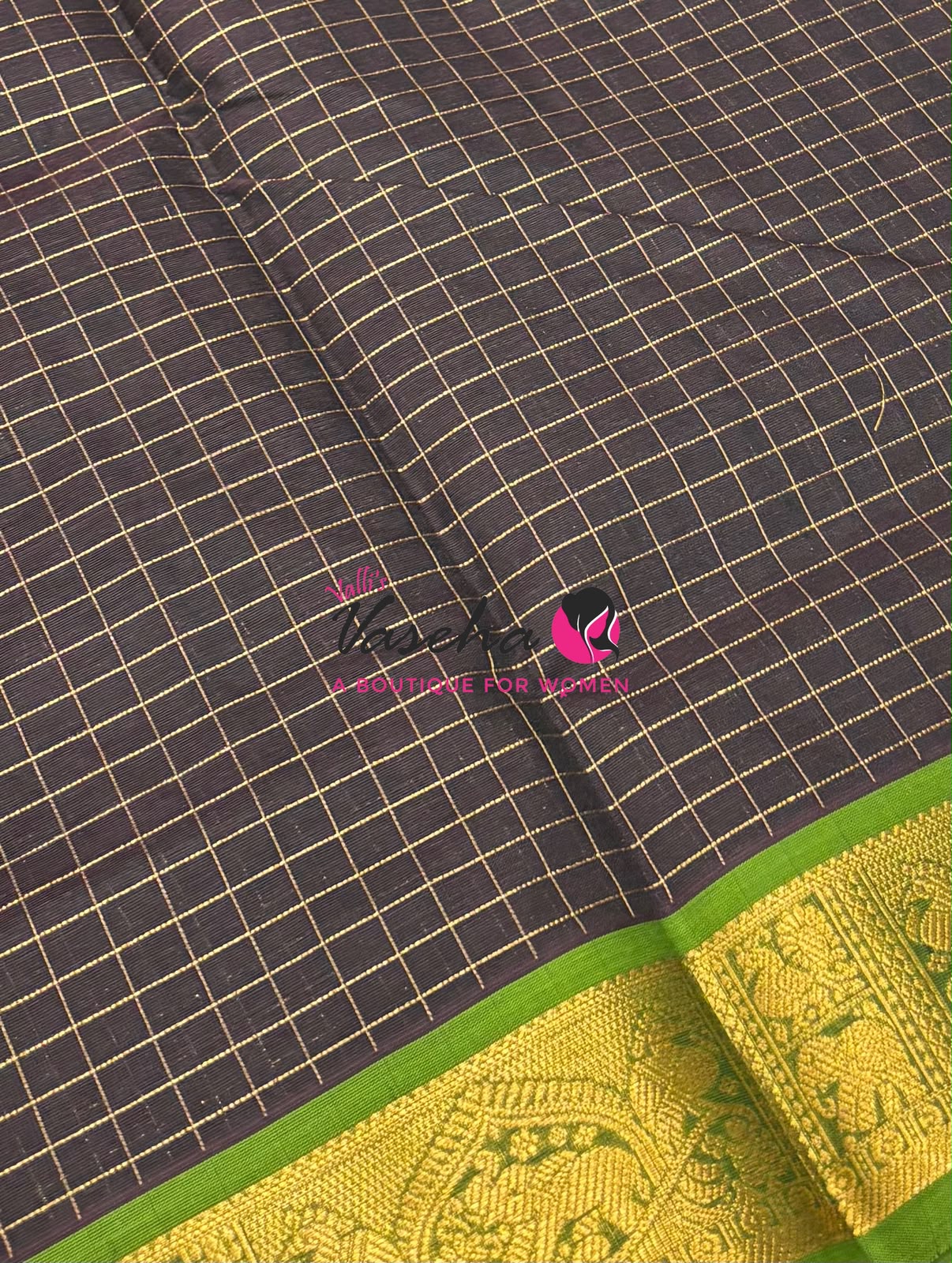 Pure Silk Cotton Saree - Zari Checks - VVCSC001
