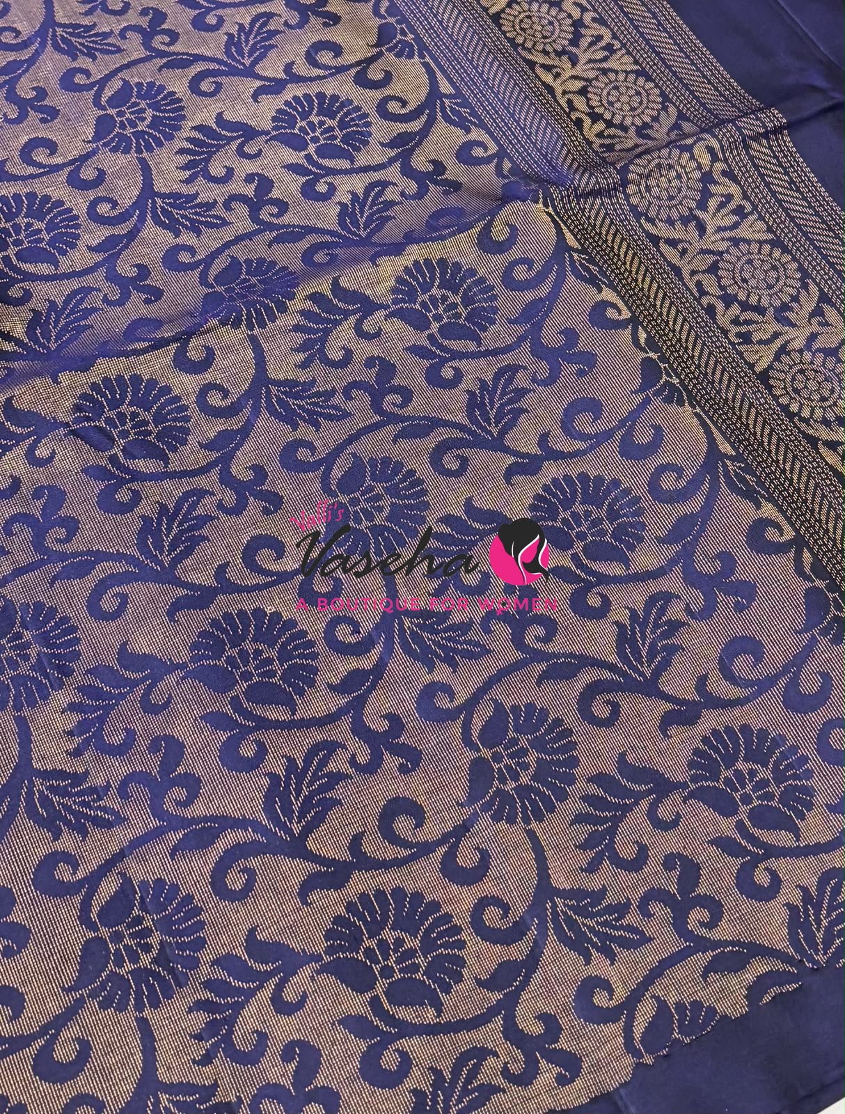 Pure Soft Silk Saree -  Green & Blue  - VVPSS091