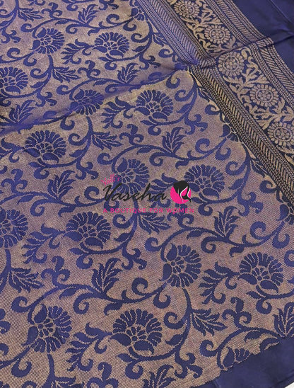 Pure Soft Silk Saree -  Green & Blue  - VVPSS091