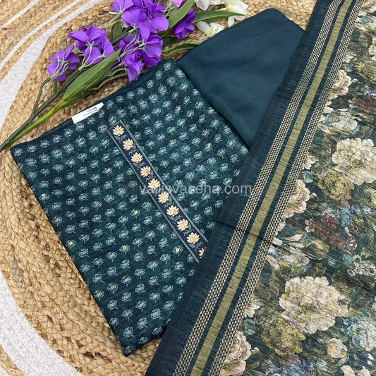 Semi Tussar Salwar Material  | VVUSM003