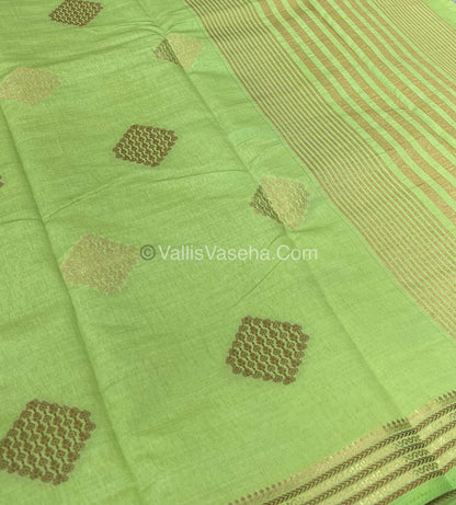 Semi Tussar Silk Saree - Pista shade - VVSTS0016
