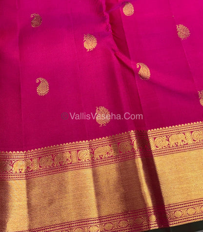Pure Kanchipuram Silk Saree - Pink  Shade  - VVPS022