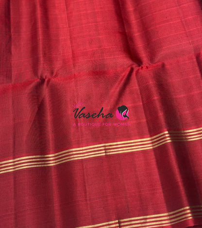 Pure Soft Silk Saree - Blue & Maroon Shade - VVPSS116