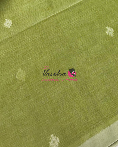 Bengal Kaddhi Cotton Saree | VVBKC002 | Green Shade