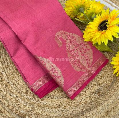 Semi Tussar Silk - Peach Shade - VVSTS002