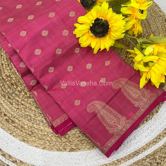 Semi Tussar Silk Saree - Pink shade - VVSTS010