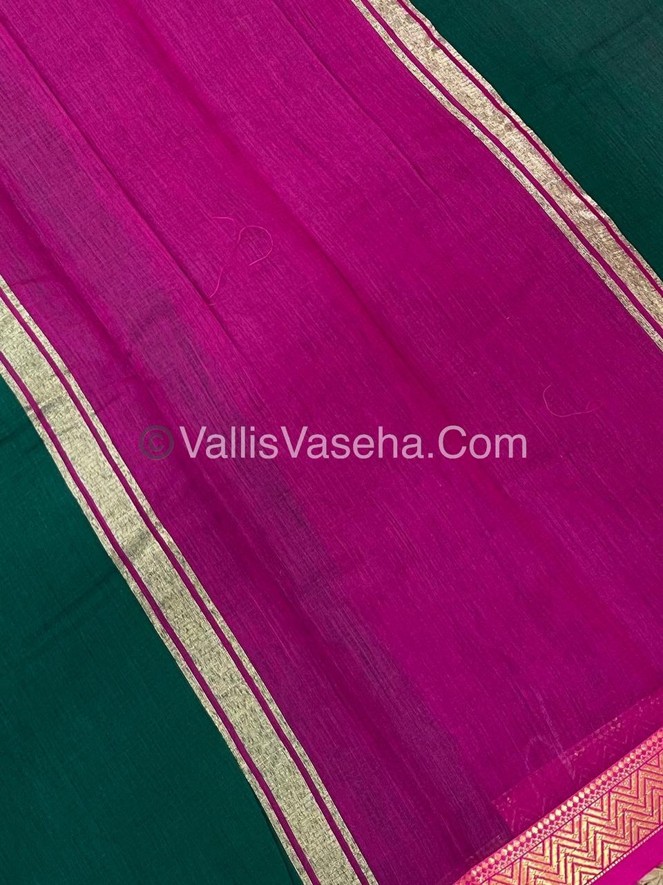 Fancy Mixed Cotton - Green  With Pink Shade - VVFMC005