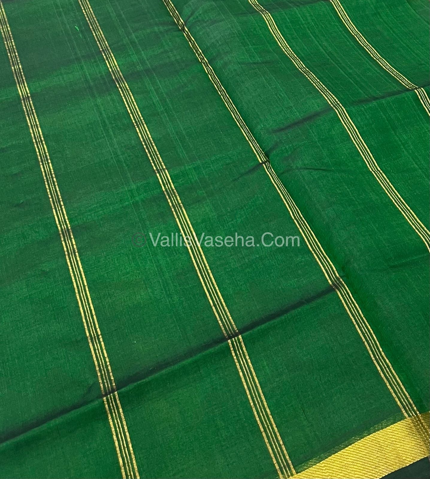 Pure Silk Cotton Saree - Pazhum Pazhamum Checks Design - Green Pallu - VVPPSC01