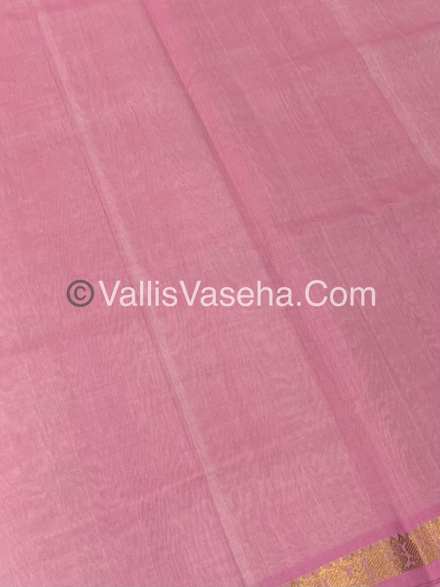Pure Silk Cotton Saree -  Mayil & Elephant Design - Baby Pink Shade  - VVMES001