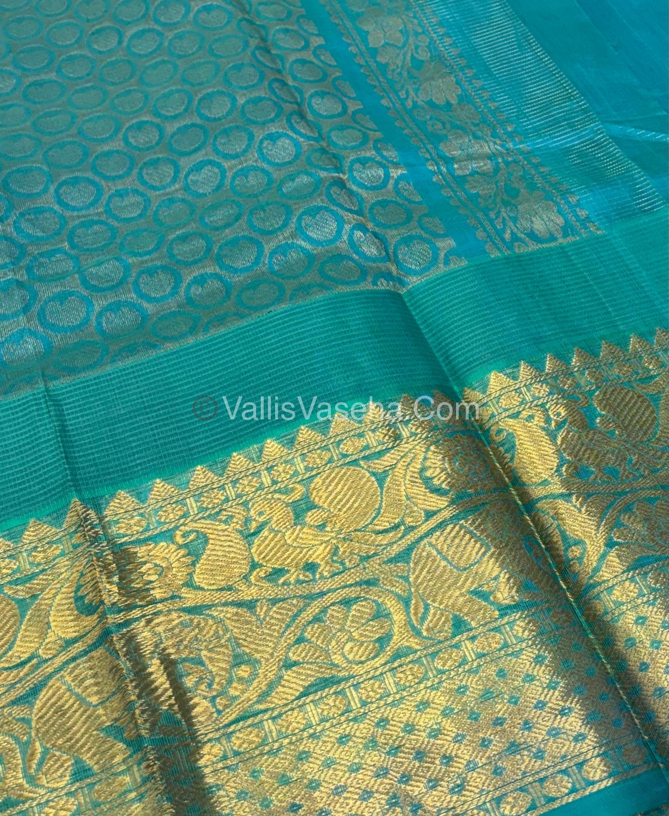 Pure Korvai Silk Cotton - Purple with Blue - VVKSC027