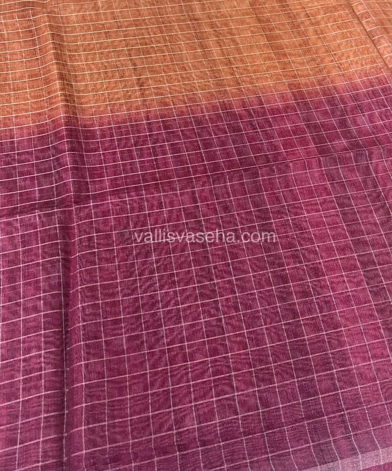 Semi Chanderi Saree - checks pattern - VVSCS002