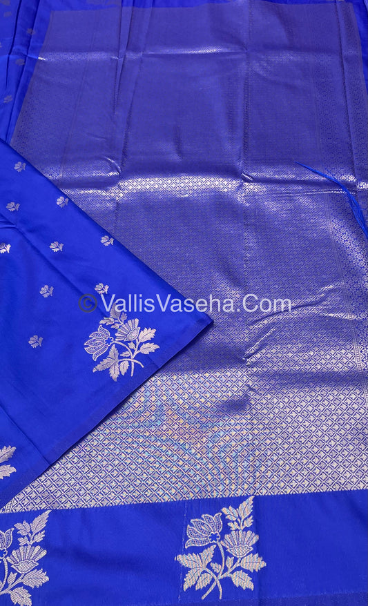 Semi Soft Silk - Border less - Blue Shade -VVSSS010