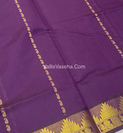 20% Offer |Semi Silk Cotton Saree |Dark Purple With Blue Shade |VVSSC002