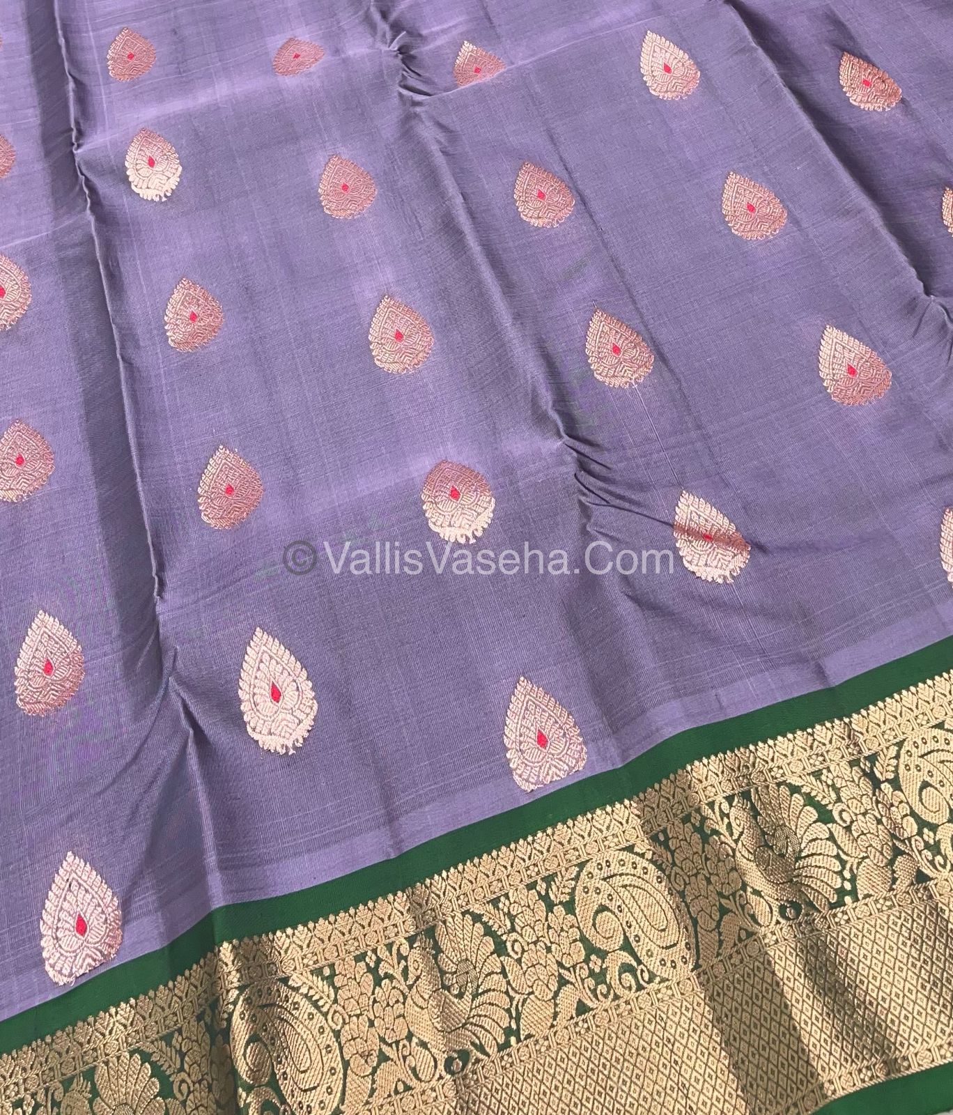 Half Mix - Pure Soft Silk Saree - Lavender & Green Shade - VVPSS031