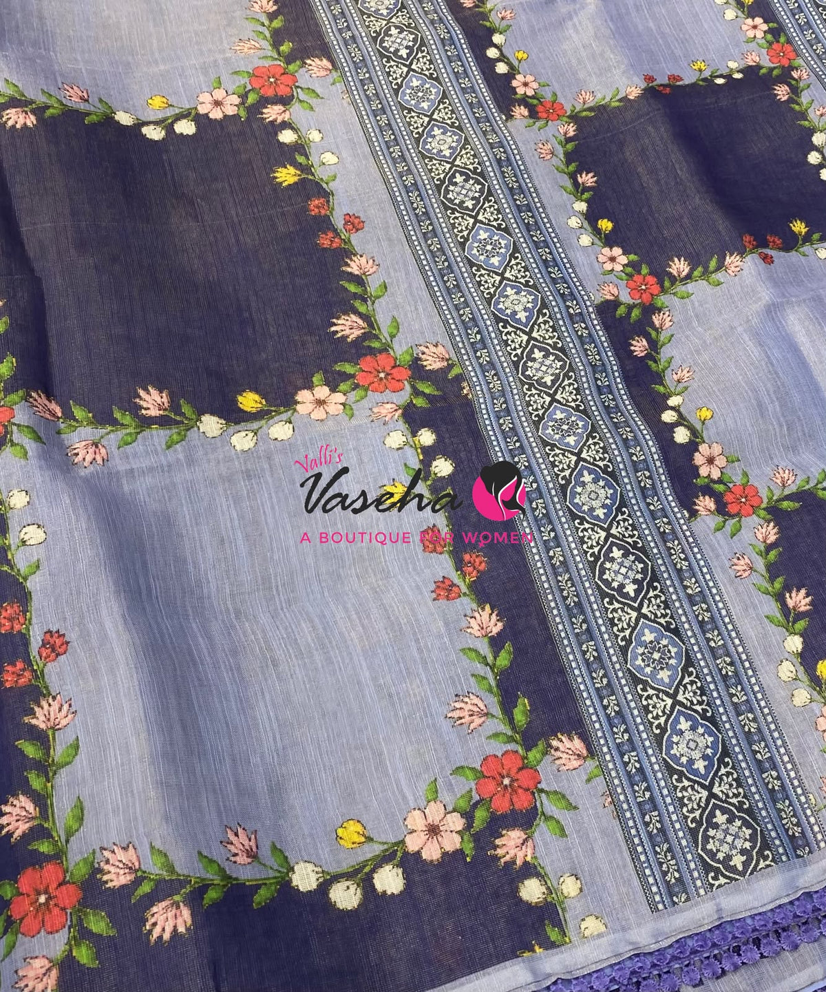 Linen Tissue Saree -  Light & Dark Combo - Violetish purple Shade - VVLTS007 - Chart No. 2