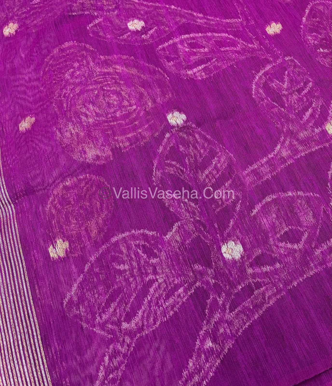 Linen Mixed Jute Silk Saree - Purplish Pink Shade - VVLMJ002