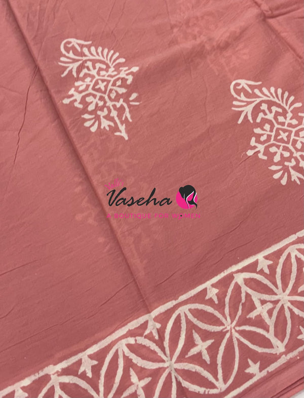 Pure Soft Mul Mul Cotton Sarees - Hand Block Prints - VVMMC009