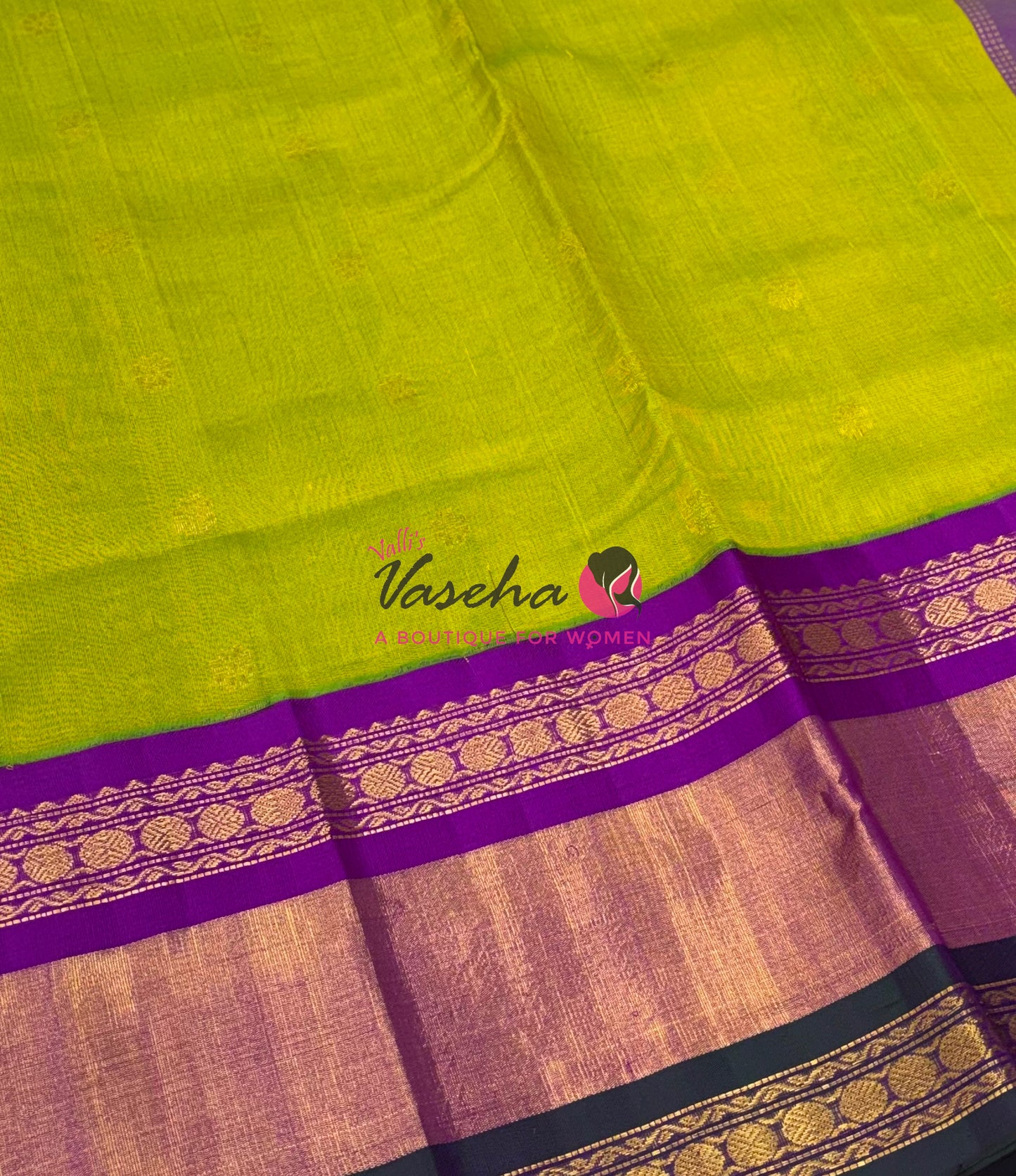 Pure Korvai Silk Cotton With Retta Petta Ganga Jamuna Border - VVKSC011