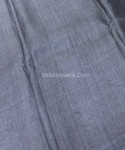 Pure Tussar Silk - Black With Black Shade - VVPTS001