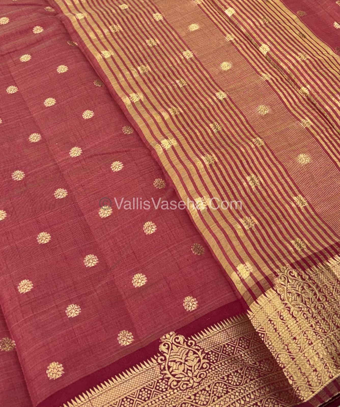 Semi Tussar Silk Saree - meroon shade - VVSTS032